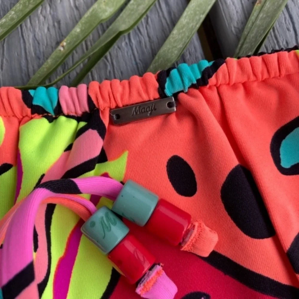 MAAJI Set - Neon Coco Wrap Bikini Top & Splashy Cheeky Thong Bottoms - M